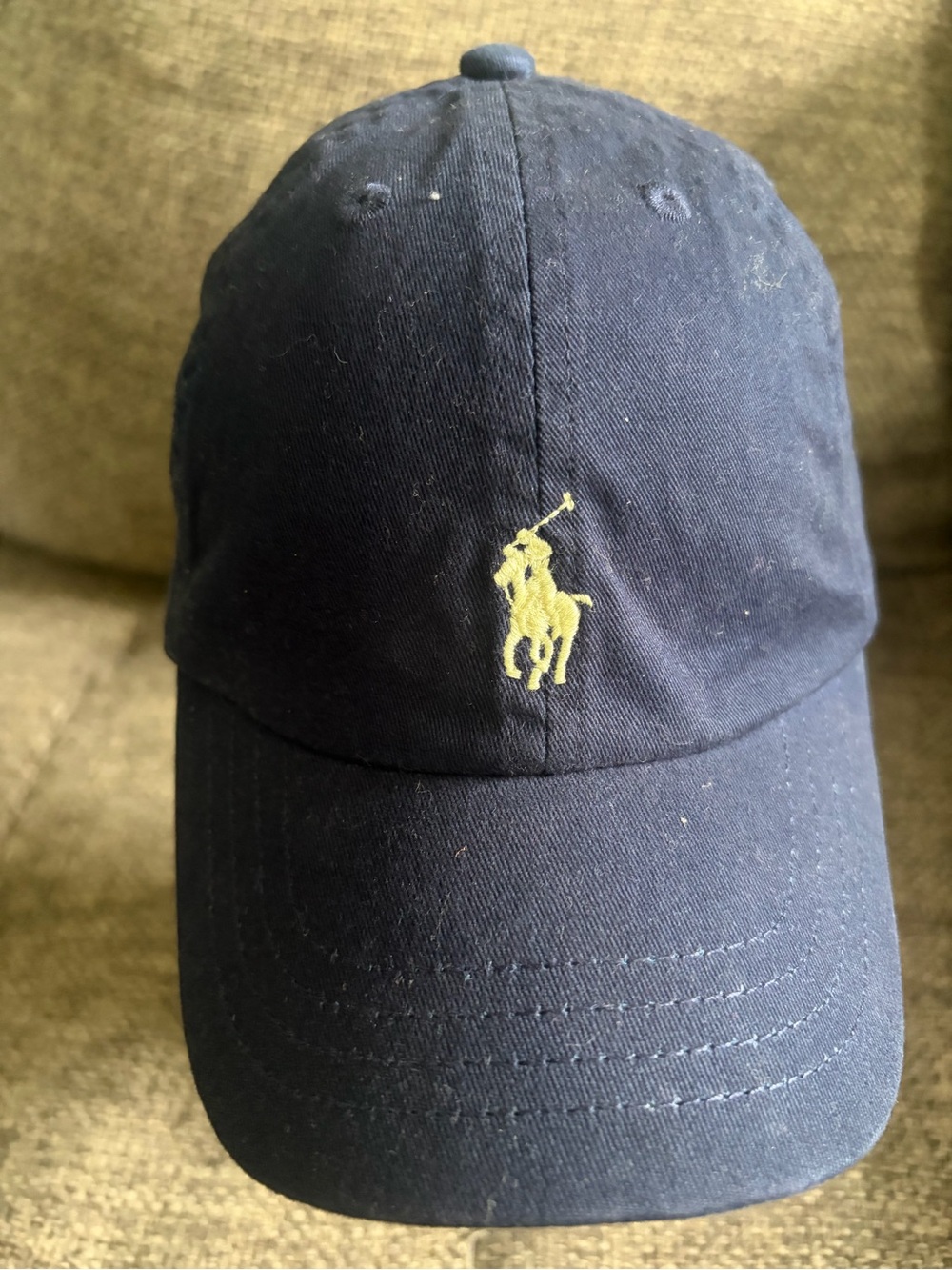 Toddler/ Little Kids Polo Ralph Lauren Navy Baseball Cap with Yellow Pony Logo